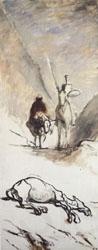 Honore  Daumier Don Quixote and the Dead Mule Spain oil painting art